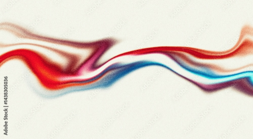 Grainy red blue orange white color gradient wavy smooth trendy backdrop design, noise texture effect, summer poster design