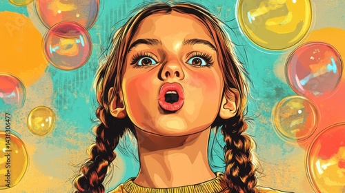 Pop art girl megaphone wow sale vector fun