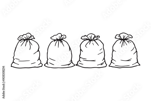 Trash bags line art