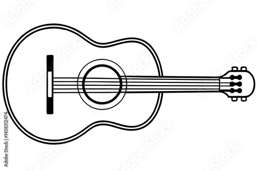 Acoustic Line Art vector illustration
