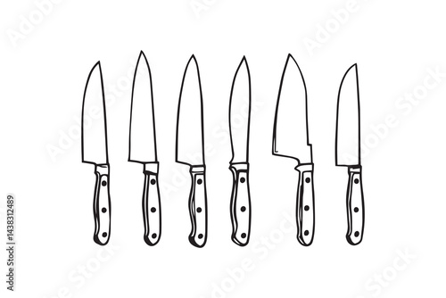 Utility knife set line art