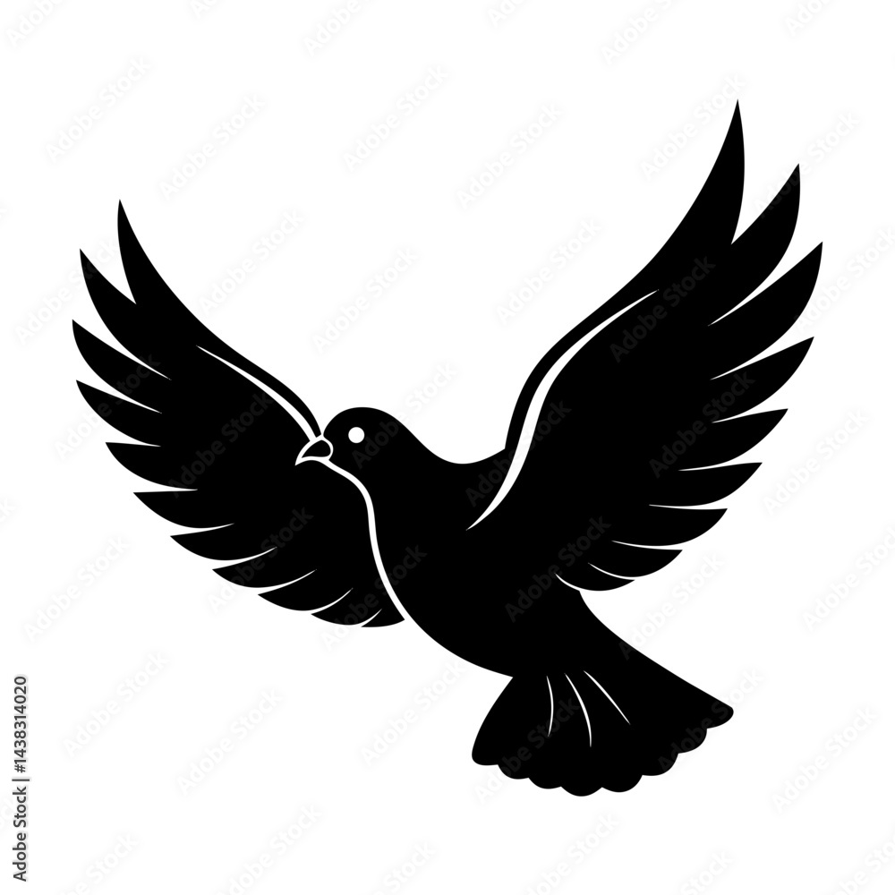 Flying Dove Silhouette vector illustration Flying Dove Silhouette vector illustration