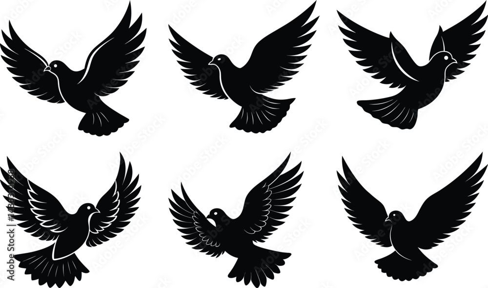 Flying Dove Silhouette vector illustration Flying Dove Silhouette vector illustration