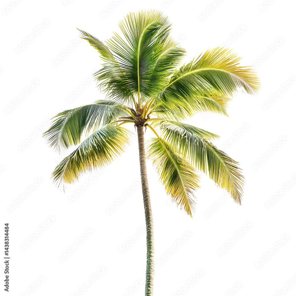 Fototapeta premium Vibrant tropical palm tree silhouette
