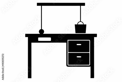 Desk Hanging Pocket Silhouette vector illustration