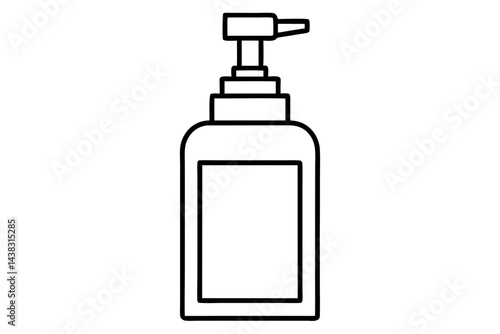 Desk Sanitizer Bottle Line Art vector illustration