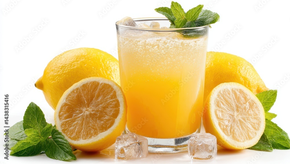 Refreshing Lemonade with Lemons and Mint Refreshing Lemonade with Lemons and Mint