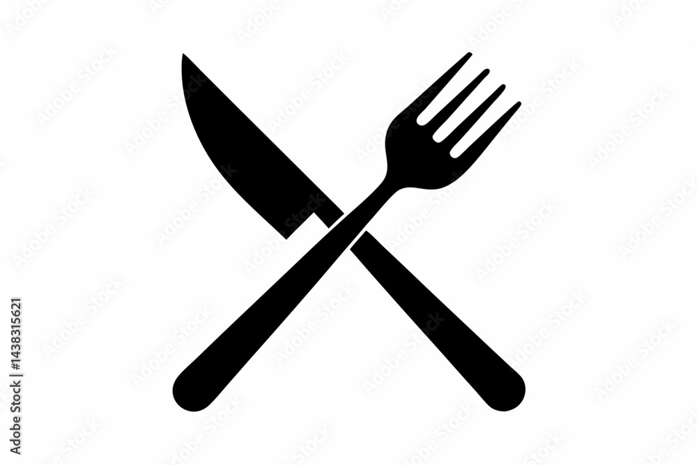 Fork And Knife Silhouette vector illustration Fork And Knife Silhouette vector illustration
