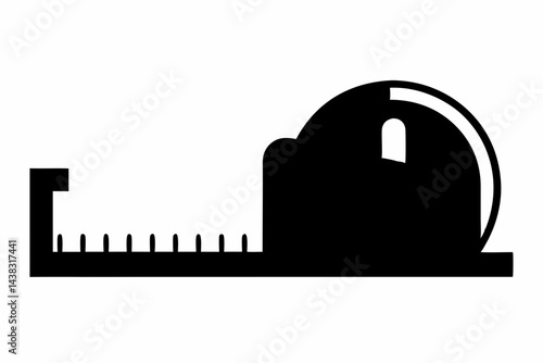 Measuring Tape For Desk Silhouette vector illustration