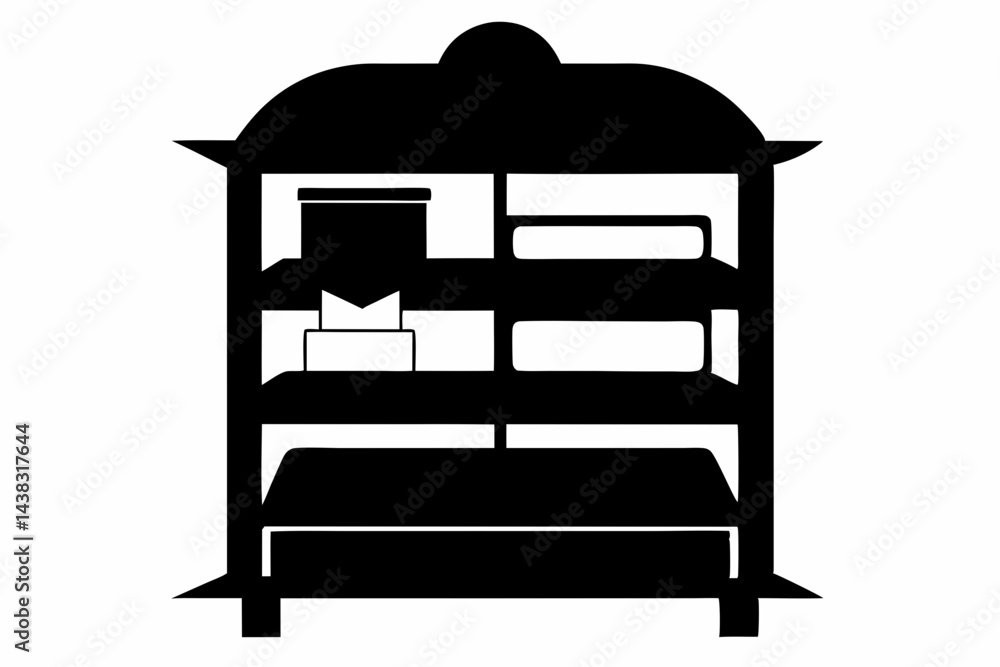 Mini Mail Sorter Shelf Silhouette vector illustration Mini Mail Sorter Shelf Silhouette vector illustration