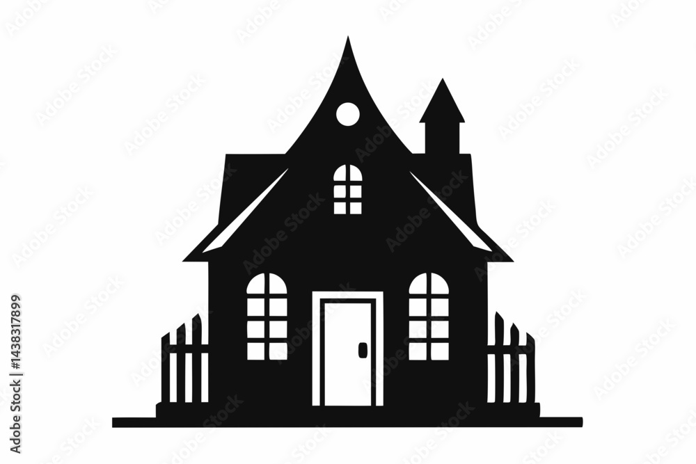 Miniature Colonial House Silhouette vector illustration Miniature Colonial House Silhouette vector illustration