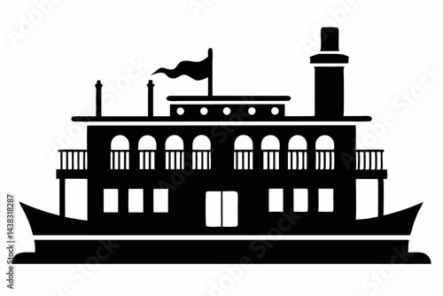 Miniature Mississippi Riverboat House Silhouette vector illustration