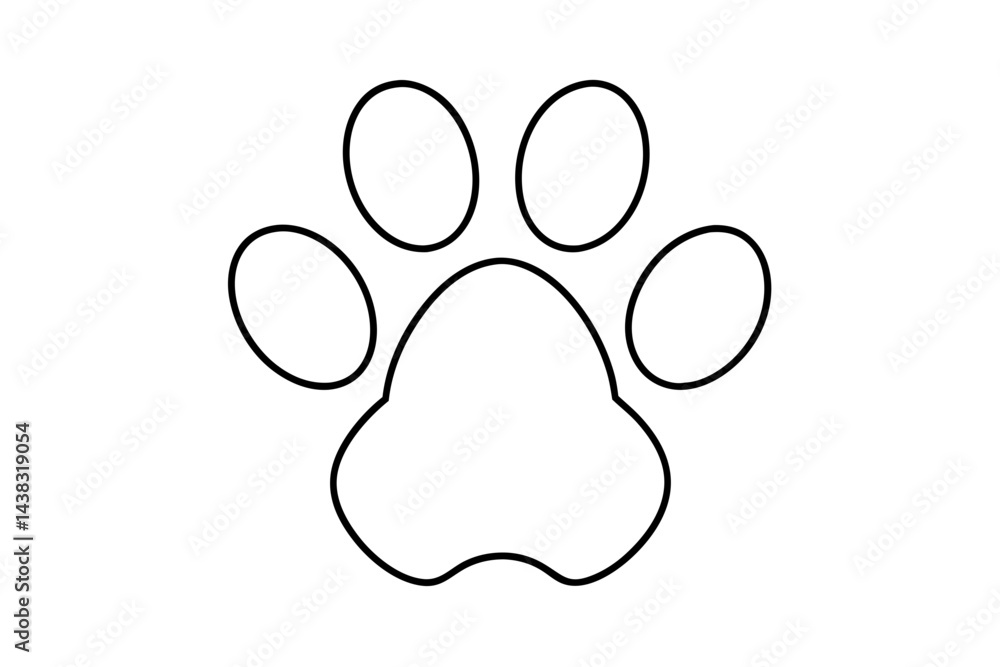 Paw Print Line Art vector illustration Paw Print Line Art vector illustration