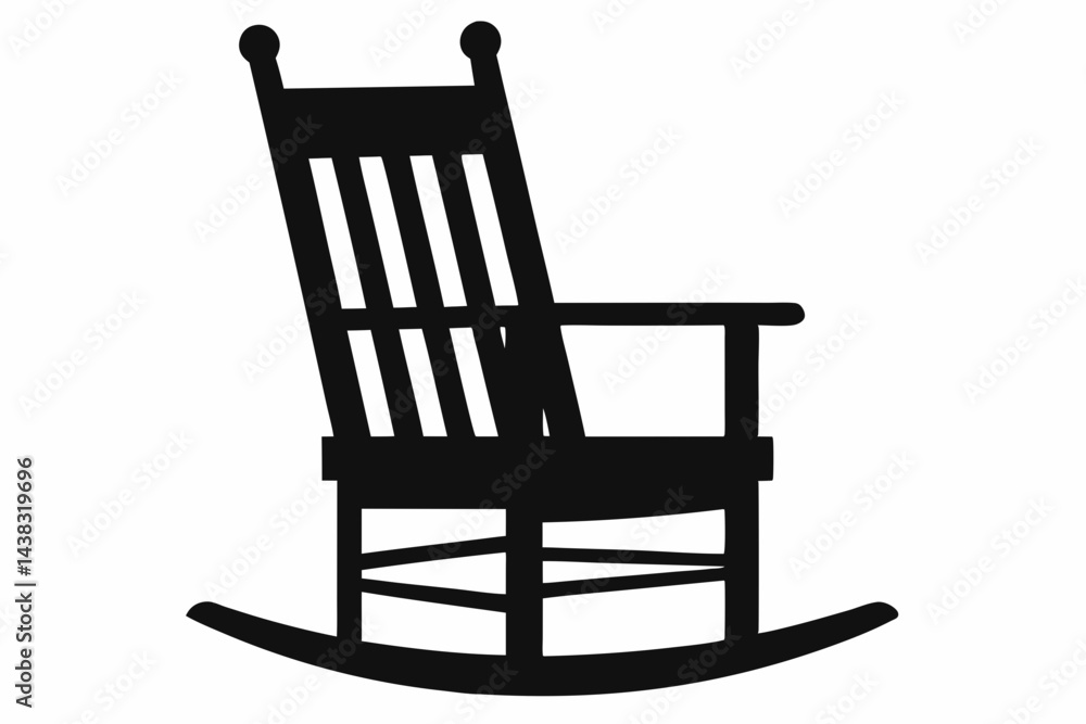 Porch Rocking Chair Silhouette vector illustration Porch Rocking Chair Silhouette vector illustration