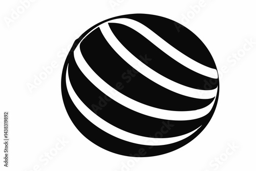 Rubber Band Ball Silhouette vector illustration
