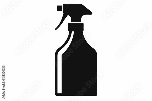 Screen Cleaning Spray Bottle Silhouette vector illustration