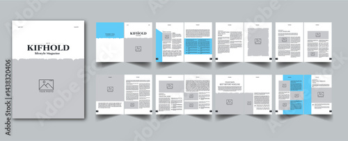 Magazine Template layout cover page with 16 page design concept Accents	
