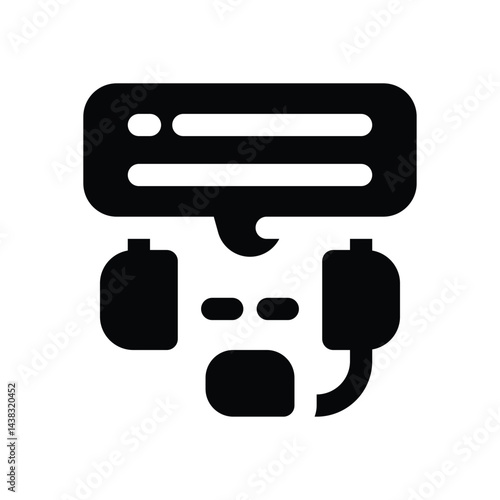 call center agent glyph icon. Strong and solid vector icon for websites, mobile interfaces, presentations, and visual branding. High quality and easy to edit.