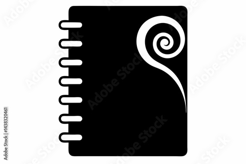 Spiral Wire Of Notebook Silhouette vector illustration