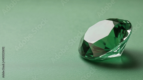 Emerald on green background