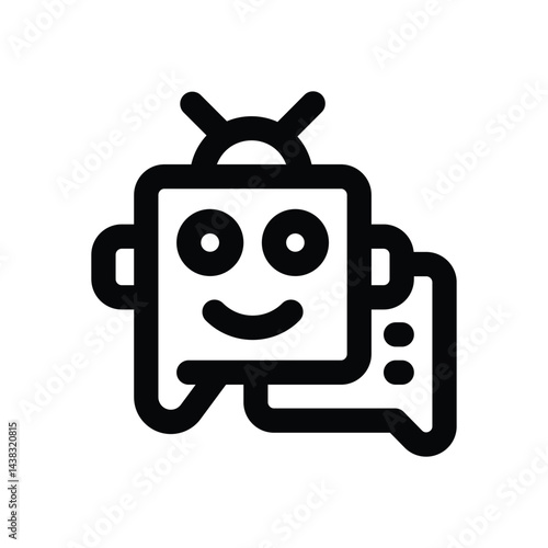 chatbot line icon. Clean and minimalist vector icon for websites, mobile apps, presentations, and logos. Fully scalable and customizable for any project.