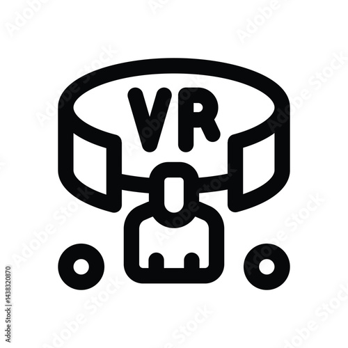 virtual reality line icon. Clean and minimalist vector icon for websites, mobile apps, presentations, and logos. Fully scalable and customizable for any project.