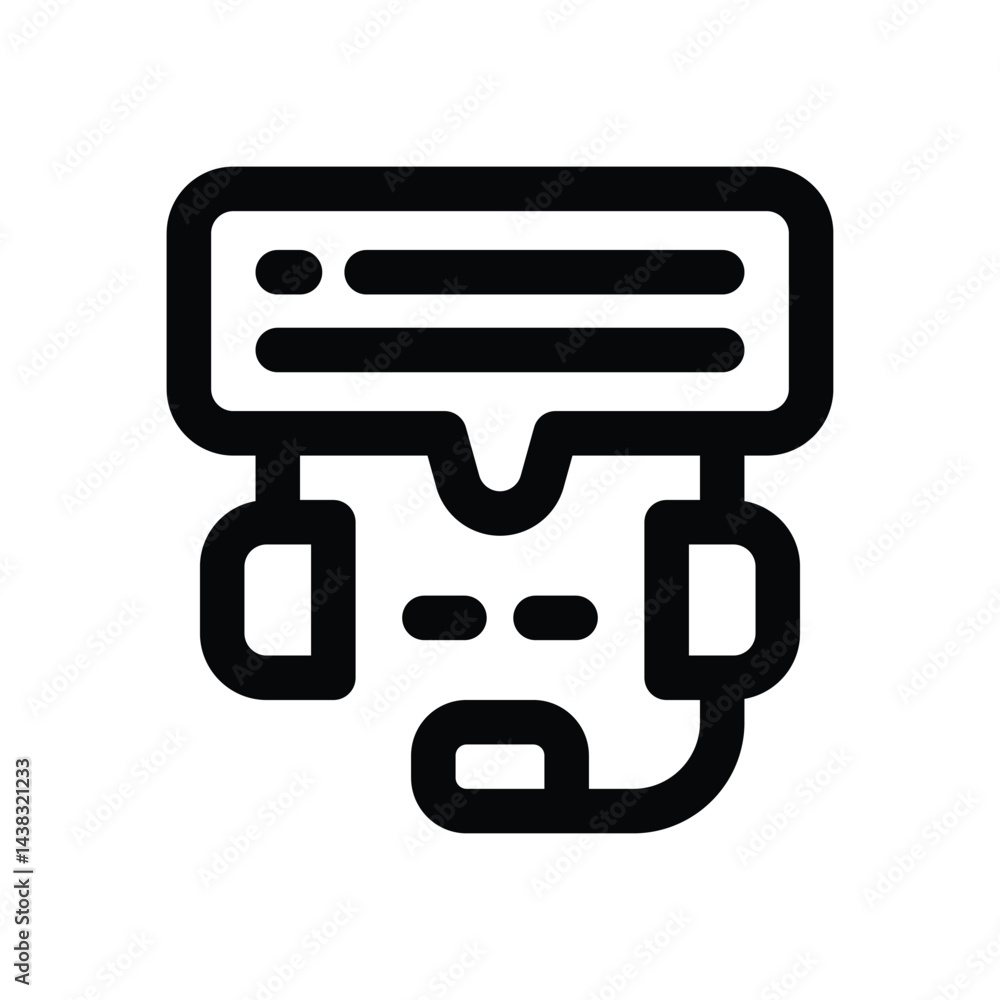 call center agent line icon. Clean and minimalist vector icon for websites, mobile apps, presentations, and logos. Fully scalable and customizable for any project. call center agent line icon. Clean and minimalist vector icon for websites, mobile apps, presentations, and logos. Fully scalable and customizable for any project.