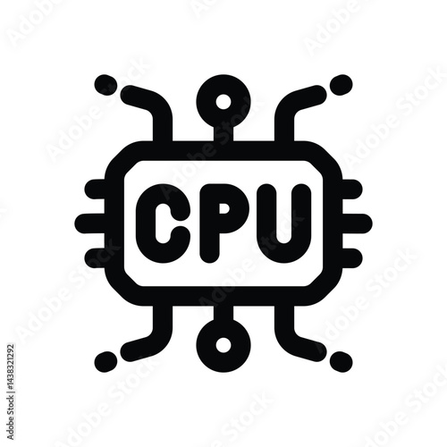 cpu line icon. Clean and minimalist vector icon for websites, mobile apps, presentations, and logos. Fully scalable and customizable for any project.
