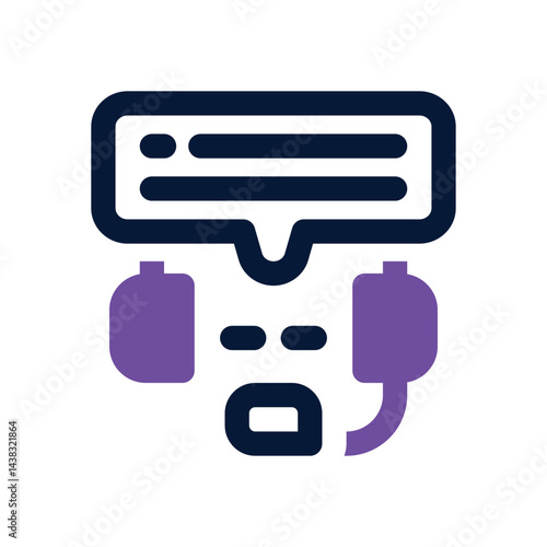 call center agent duotone icon. Sleek and modern vector icon for websites, mobile apps, marketing materials, and corporate design. Fully scalable and ready to use.