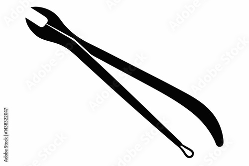 Tweezers Precision Tool Silhouette vector illustration