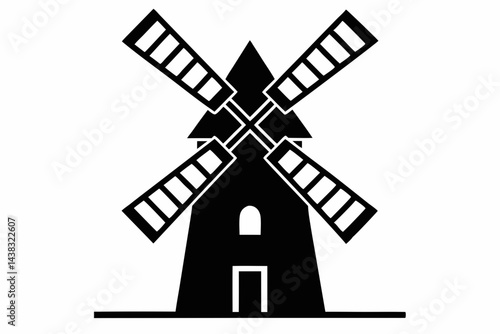 Windmill Silhouette vector illustration