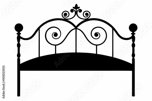 Wrought Iron Headboard Silhouette vector illustration