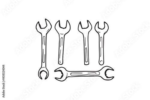 Wrench set line art