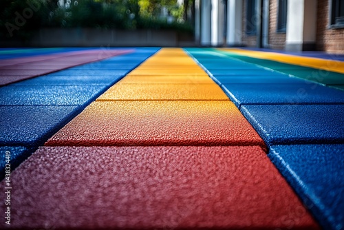 Colorful interlocking playground tiles paving the way for fun and safe playtime