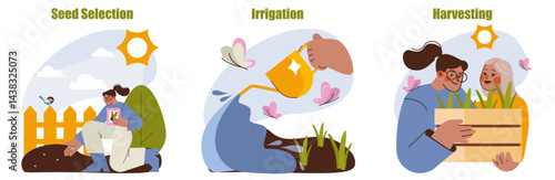 Horticulture. Flat Vector Illustration