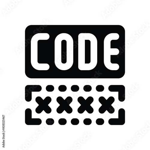 promo code glyph icon. Strong and solid vector icon for websites, mobile interfaces, presentations, and visual branding. High quality and easy to edit.