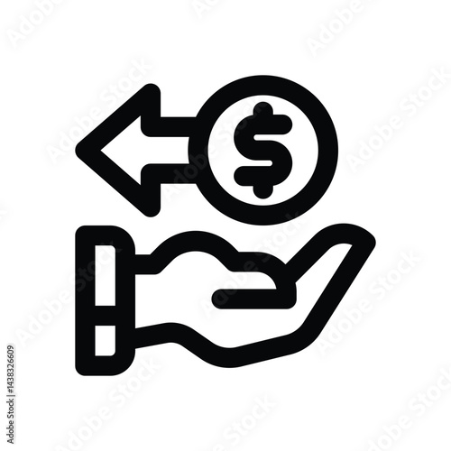 cashback line icon. Clean and minimalist vector icon for websites, mobile apps, presentations, and logos. Fully scalable and customizable for any project.