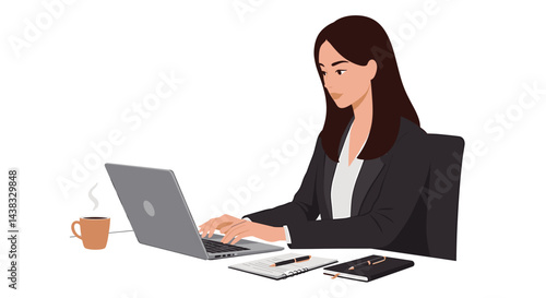 Businesswoman Working on Laptop