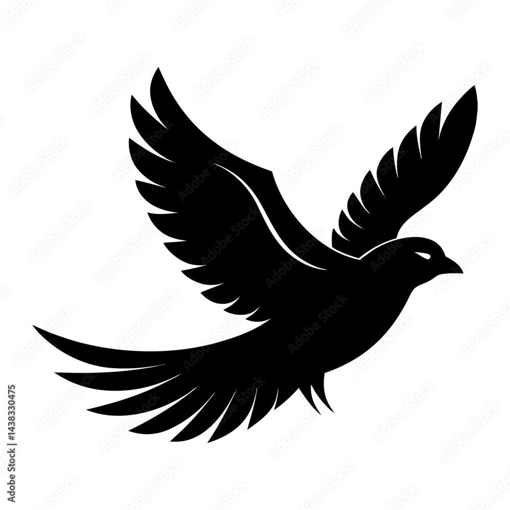 Obraz premium Flying Bird Silhouette vector illustration