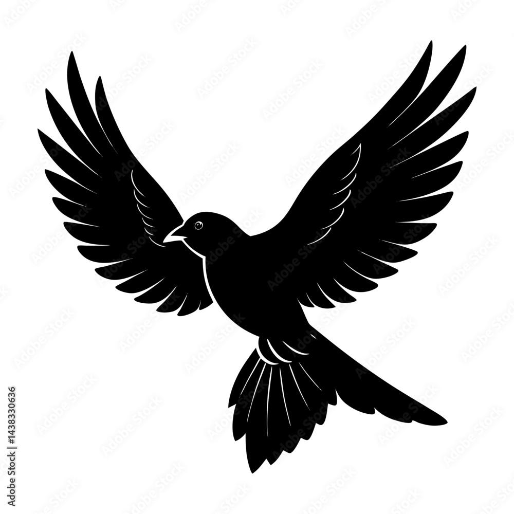 Obraz premium Flying Bird Silhouette vector illustration