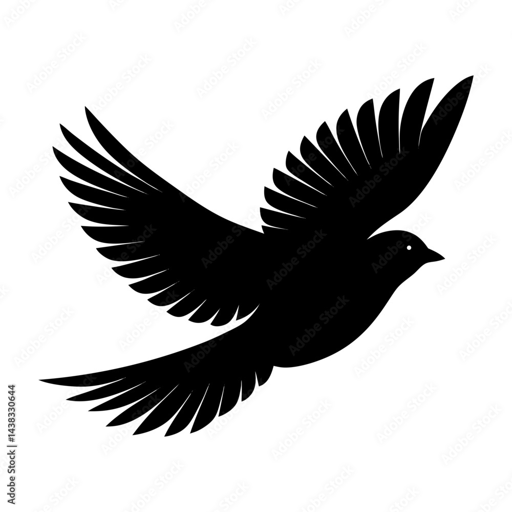 Obraz premium Flying Bird Silhouette vector illustration