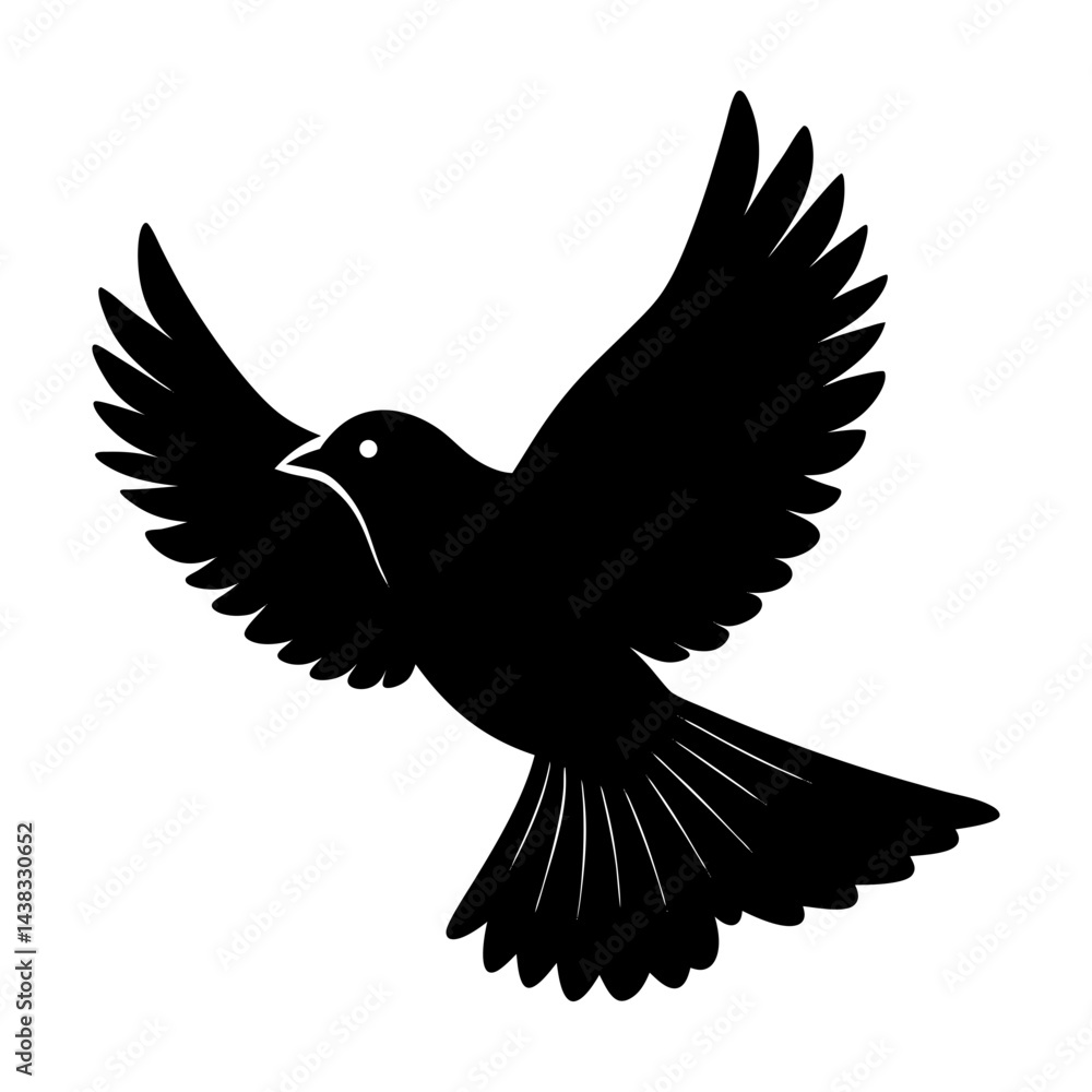 Fototapeta premium Flying Bird Silhouette vector illustration