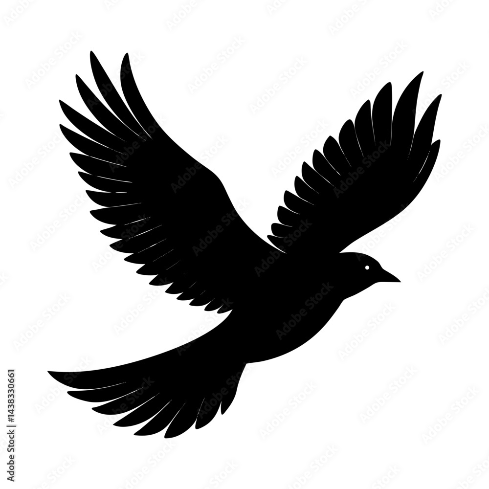 Obraz premium Flying Bird Silhouette vector illustration