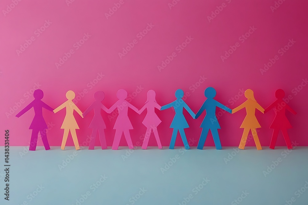 Pastel Paper People Holding Hands Unity3 Pastel Paper People Holding Hands Unity3