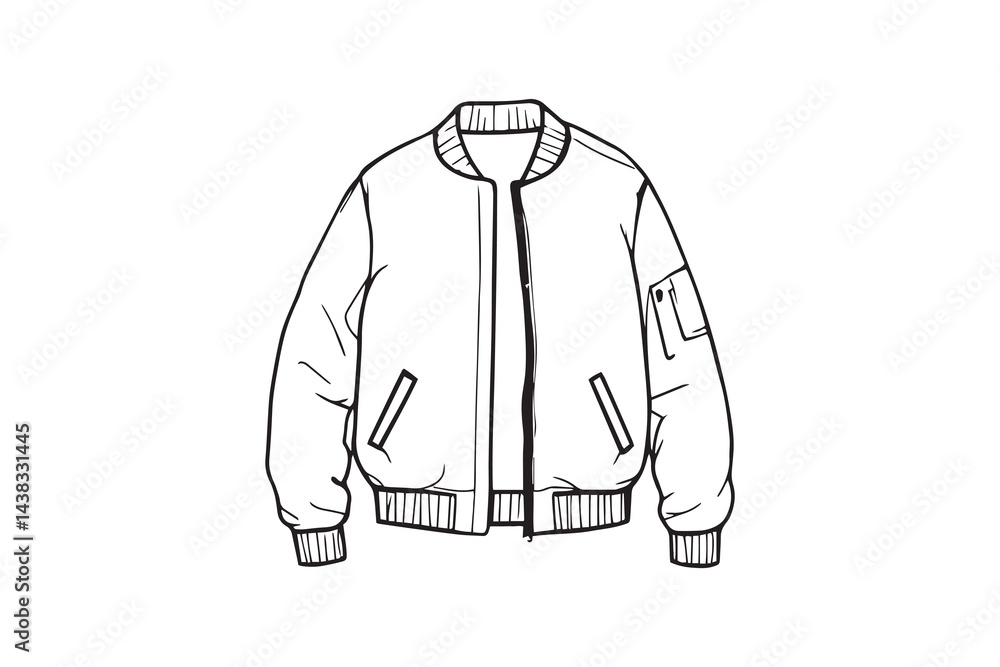 Bomber jacket line art Bomber jacket line art