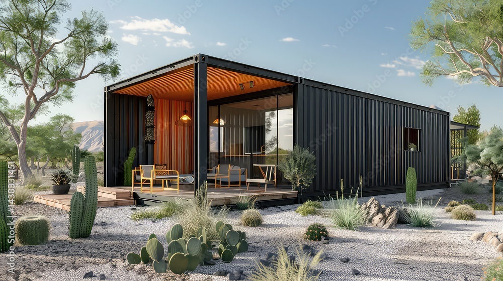Modern desert container home design Modern desert container home design