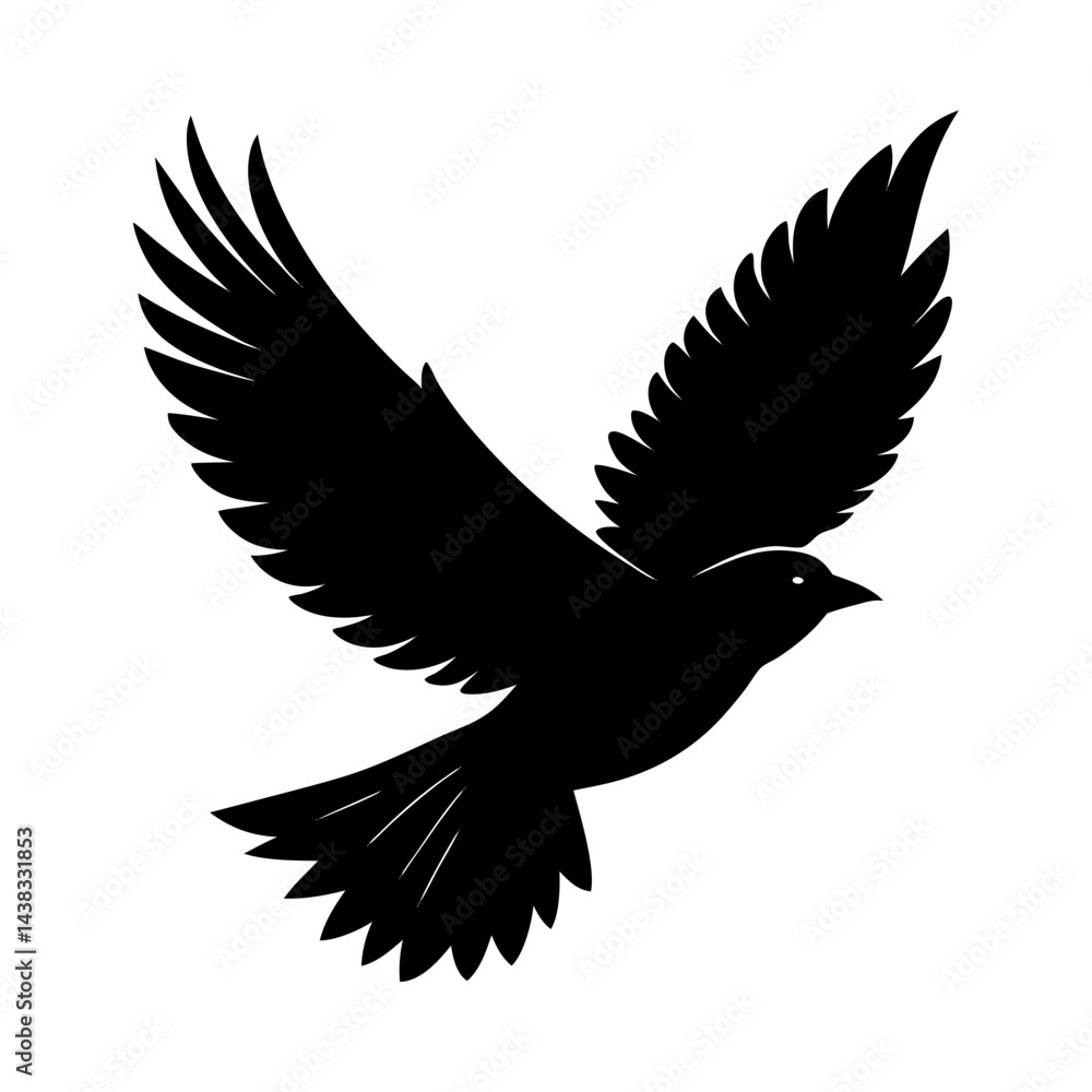 Obraz premium Flying Bird Silhouette vector illustration
