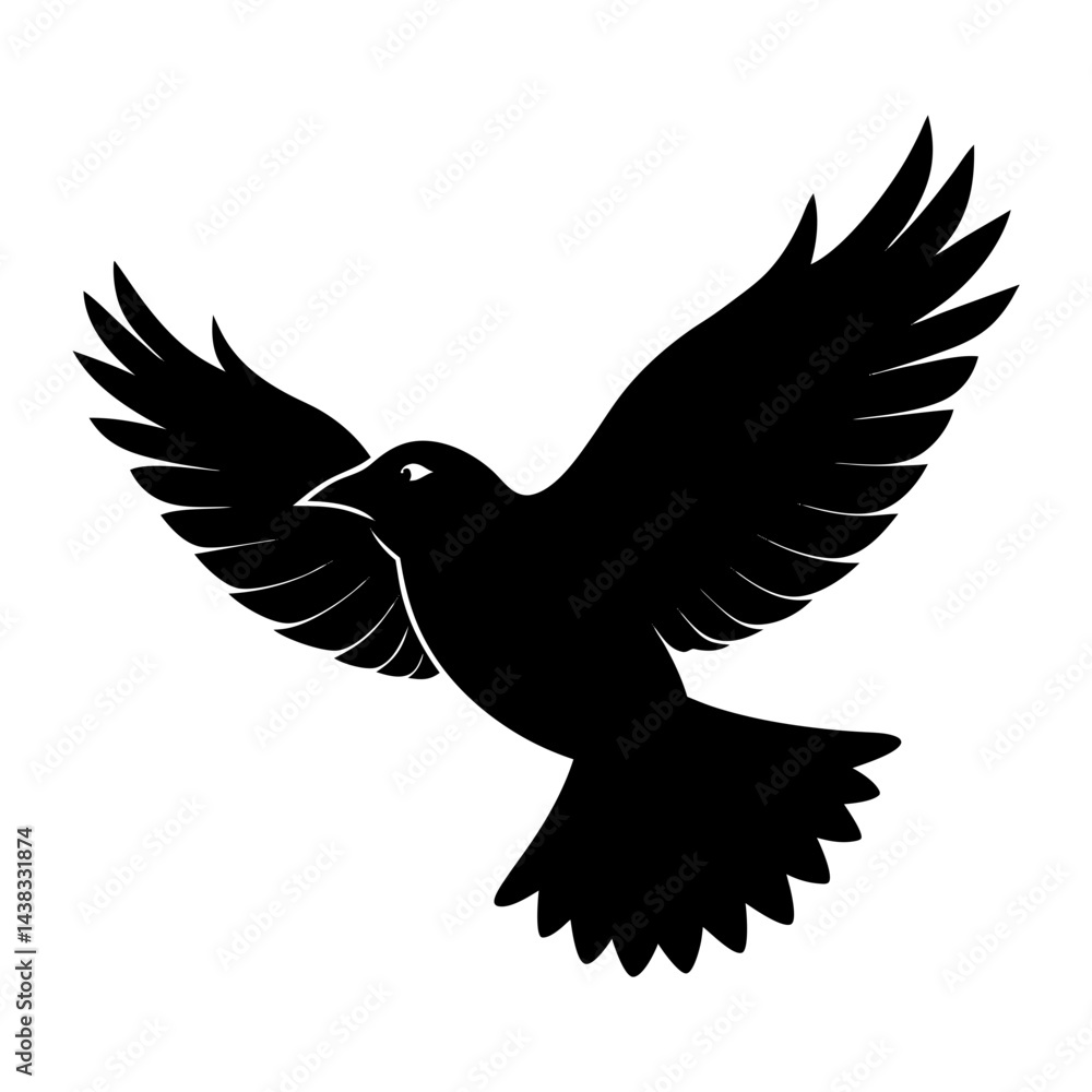 Obraz premium Flying Bird Silhouette vector illustration