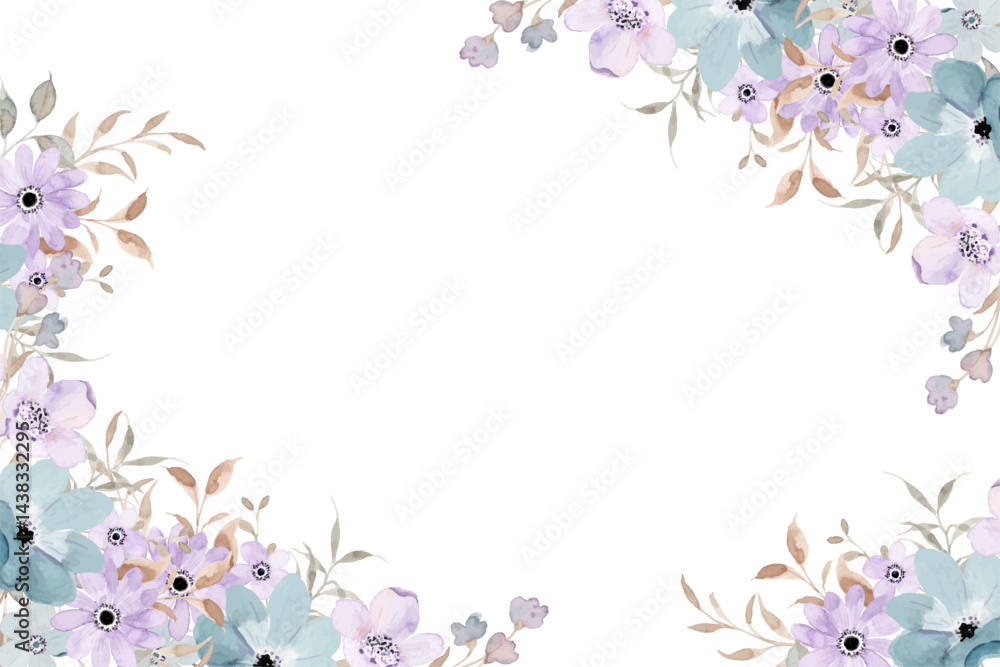 Fototapeta premium Watercolor flowers background vector for design.