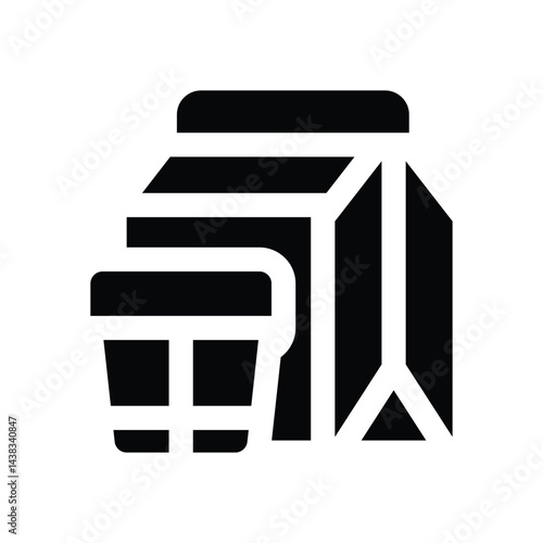 take away glyph icon. Strong and solid vector icon for websites, mobile interfaces, presentations, and visual branding. High quality and easy to edit.